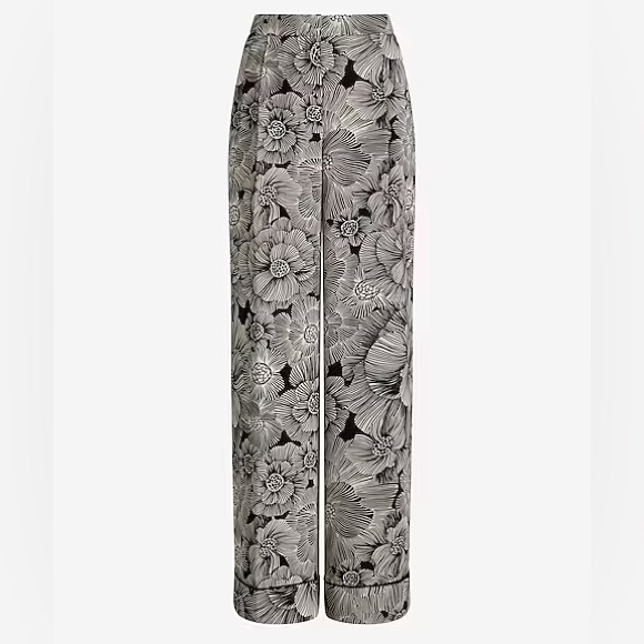 Express Black and White Floral Wide Leg Palazzo Pants - Picture 2 of 6